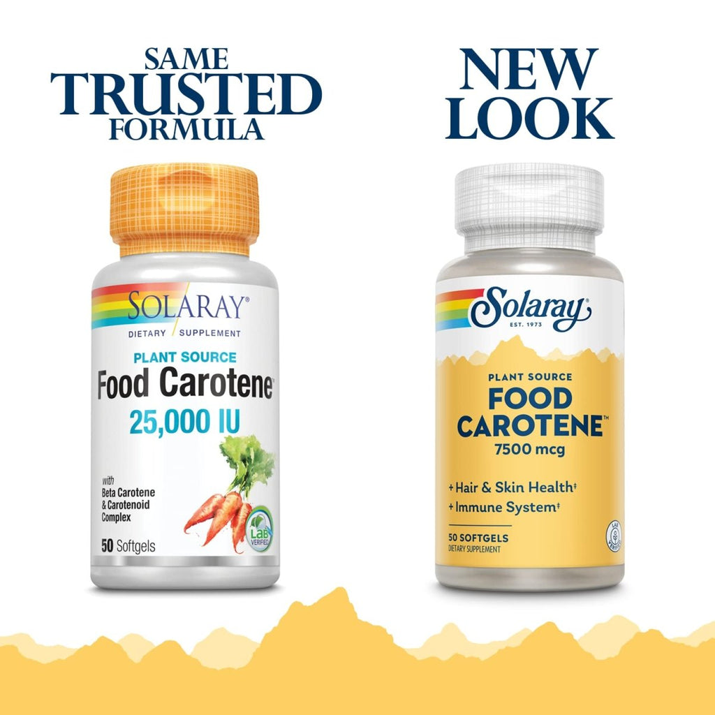 SOLARAY Food Carotene - Vitamin A (Beta Carotene) 25,000 IU - 50 Count