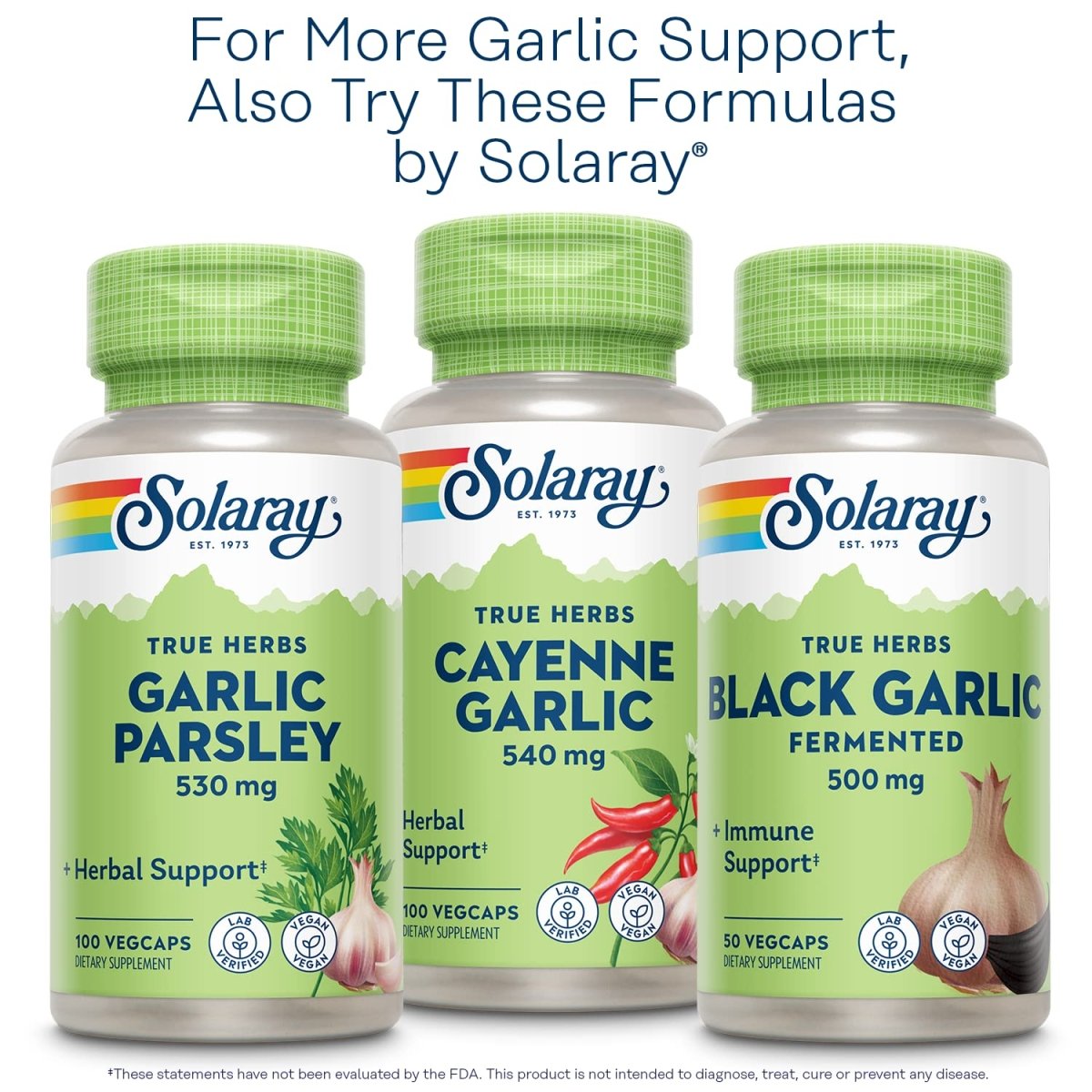 SOLARAY Garlic Supplement 500mg, Vegan, Odorless Garlic Extract, Traditionally Used for Heart Health and Immune Support, Vegan, Odor Free, Lab Verified, 60 Day Guarantee, 60 Serv, 60 Enteric VegCaps