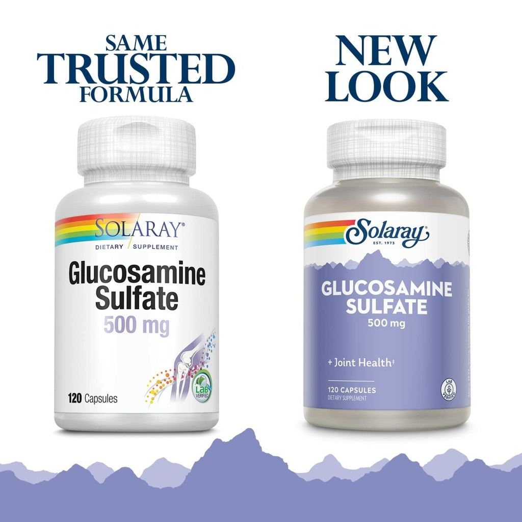 SOLARAY Glucosamine Sulfate 500 mg | Healthy Joint Flexibility & Resiliency Support (60 Serv, 120 CT)