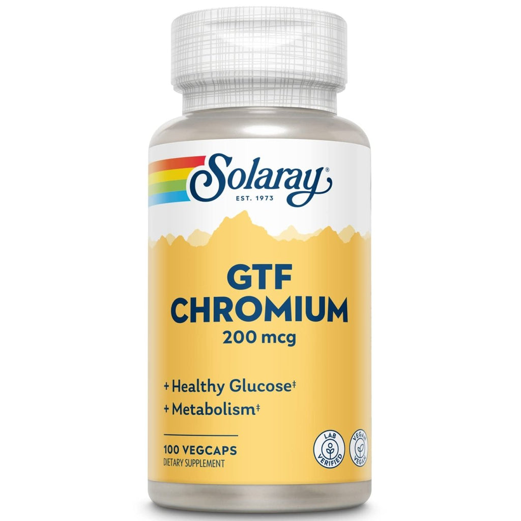 Solaray GTF Chromium Capsules, 200mcg | 100 Count