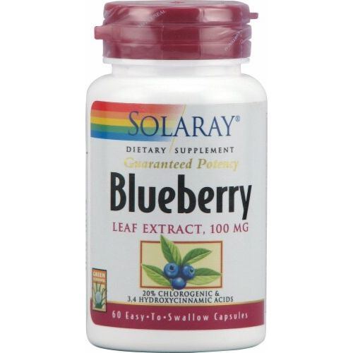 Solaray - Guaranteed Potency Blueberry Leaf Extract 100 mg. - 60 Capsules -
