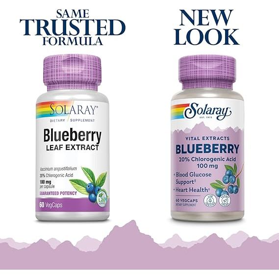 Solaray - Guaranteed Potency Blueberry Leaf Extract 100 mg. - 60 Capsules -