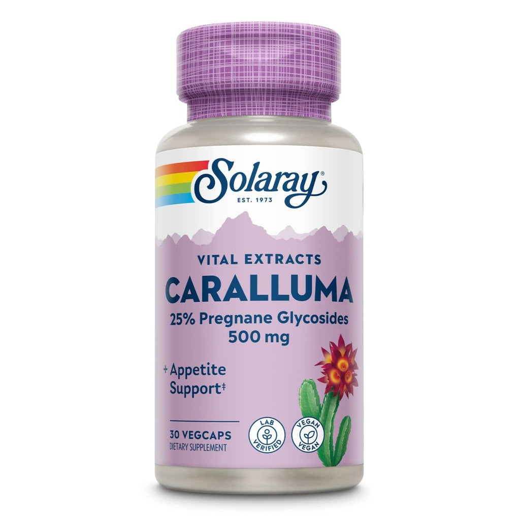 SOLARAY Guaranteed Potency Caralluma Aerial Extract, Veg Cap (Btl-Plastic) 500mg | 30ct