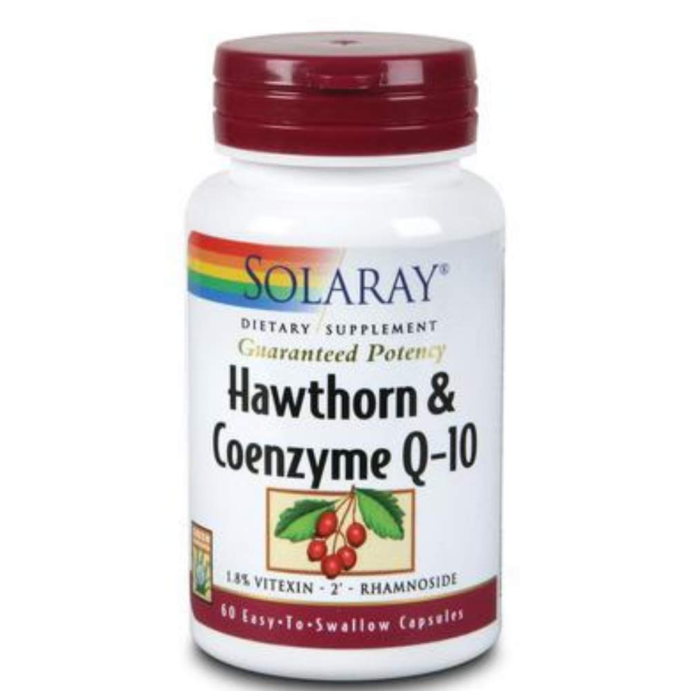SOLARAY Guaranteed Potency Hawthorn & CoQ10 -Veg Caps  03361