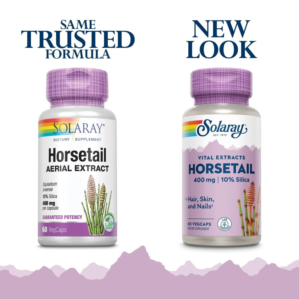 SOLARAY Guaranteed Potency Horsetail Aerial Extract, Veg Cap (Btl-Plastic) 400mg | 60ct