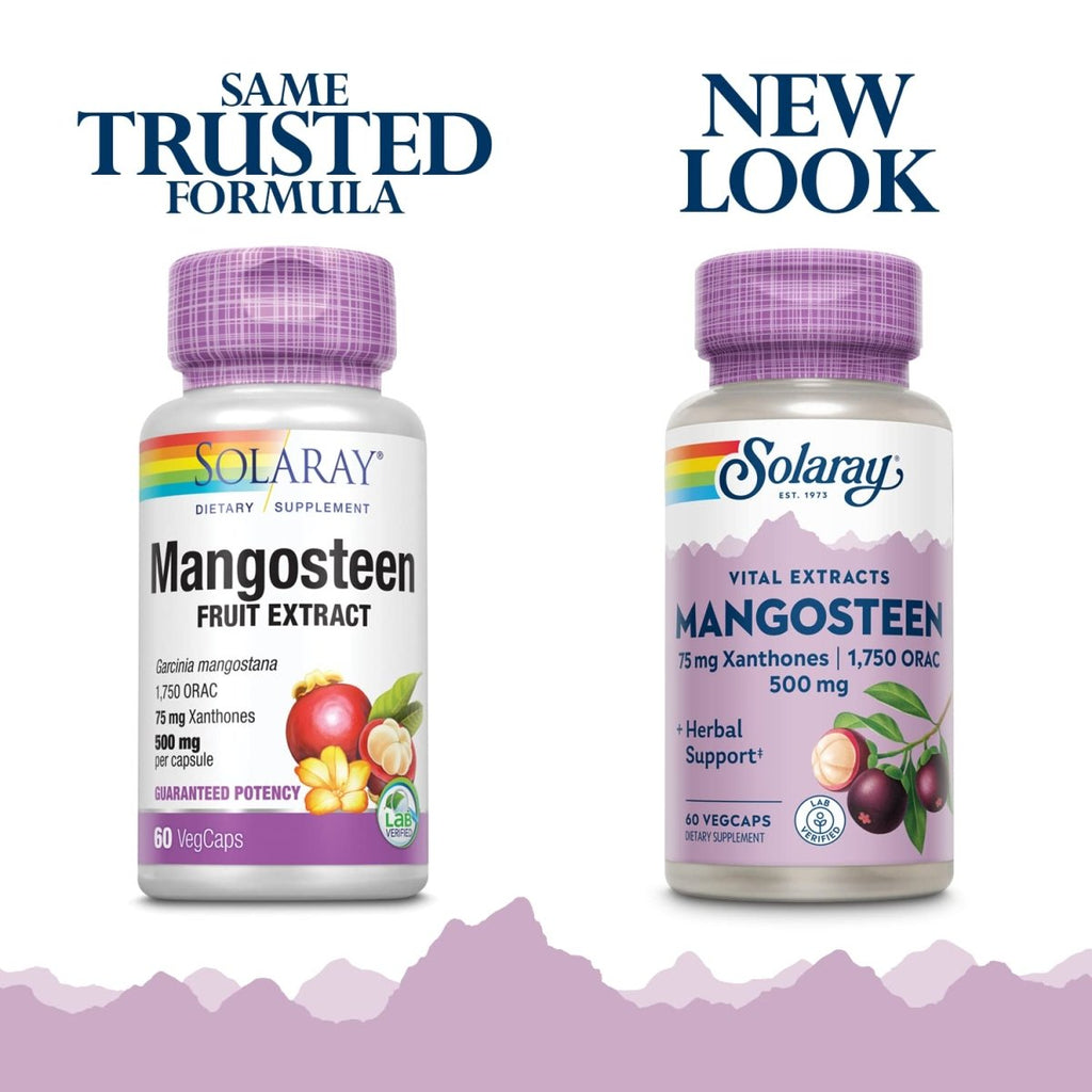 Solaray Guaranteed Potency Mangosteen Peel Extract - Support for Overall Wellness - 60 Veg Caps