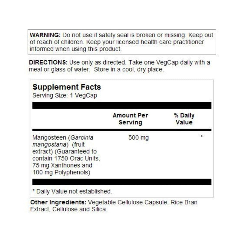 Solaray Guaranteed Potency Mangosteen Peel Extract - Support for Overall Wellness - 60 Veg Caps