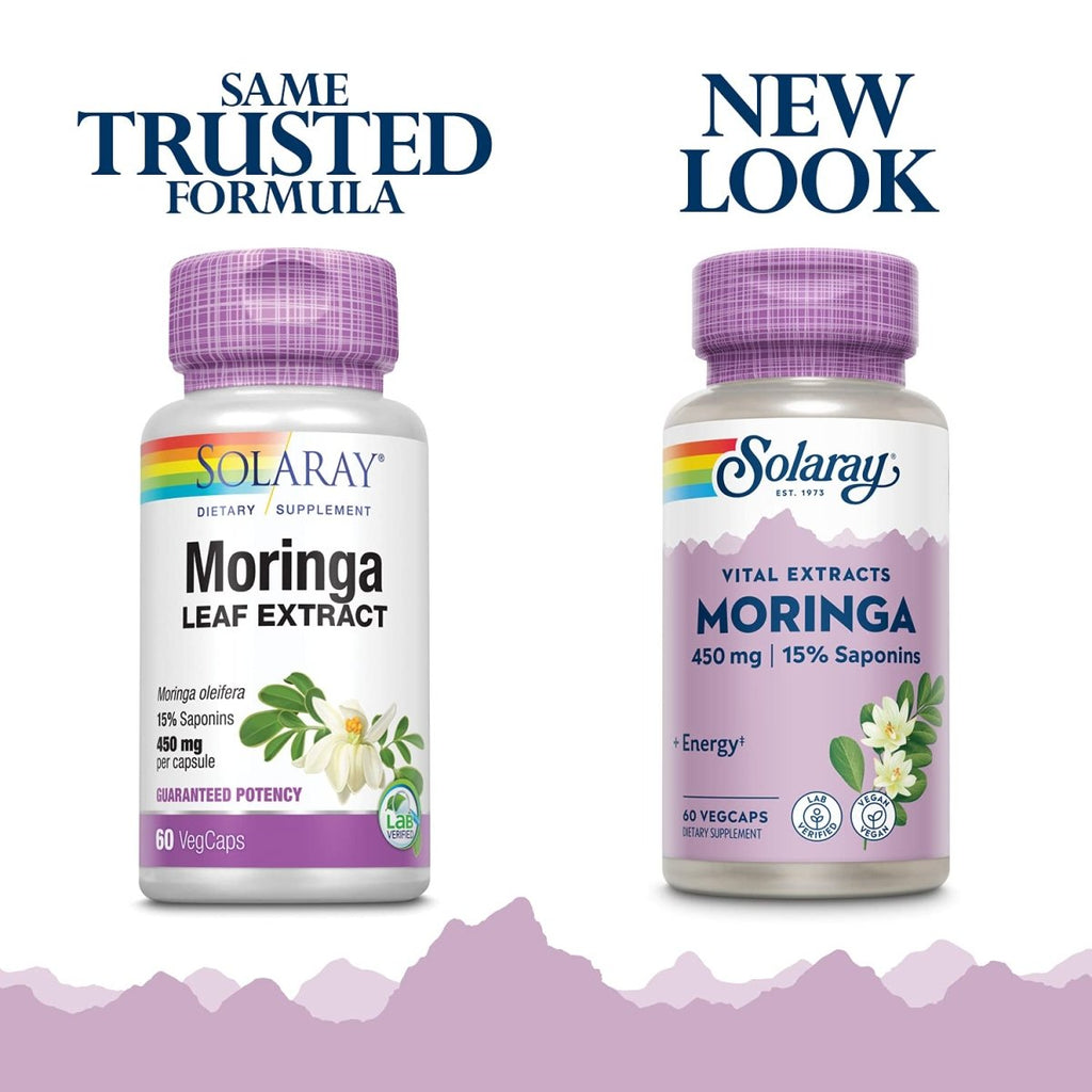 SOLARAY Guaranteed Potency Moringa Leaf Extract, Veg Cap (Btl-Plastic) 450mg | 60ct