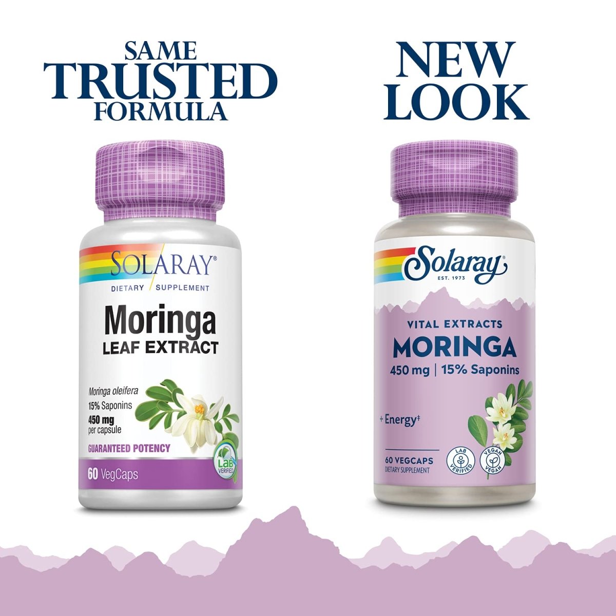 SOLARAY Guaranteed Potency Moringa Leaf Extract, Veg Cap (Btl-Plastic) 450mg | 60ct
