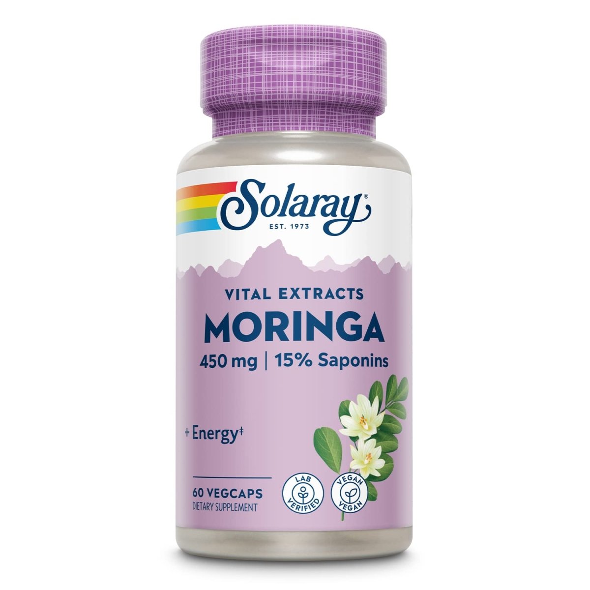 SOLARAY Guaranteed Potency Moringa Leaf Extract, Veg Cap (Btl-Plastic) 450mg | 60ct