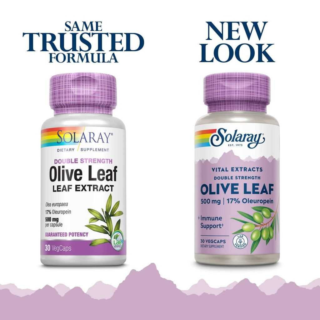 SOLARAY Guaranteed Potency Olive Leaf Extract Double Strength, Veg Cap (Btl-Plastic) 500mg | 30ct  37575