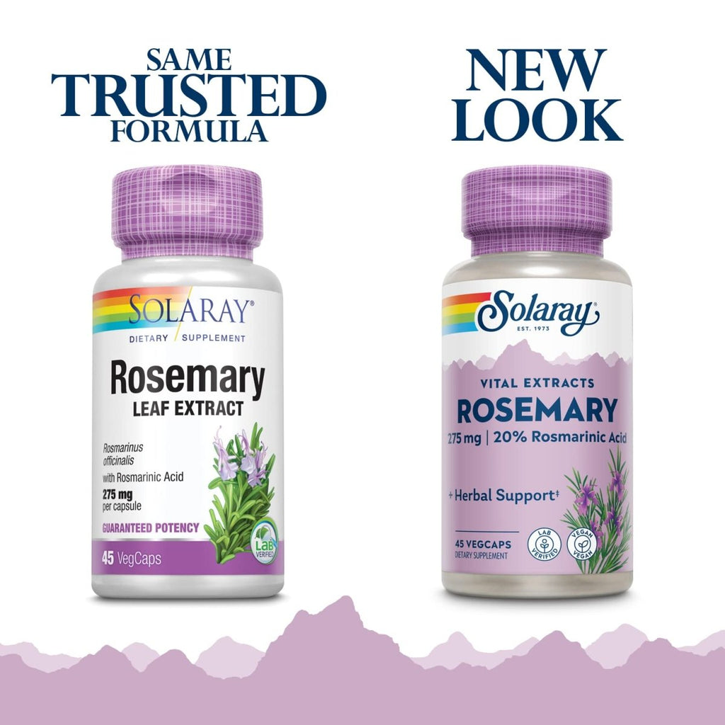 SOLARAY Guaranteed Potency Rosemary Leaf Extract, Veg Cap (Btl-Plastic) 275mg | 45ct