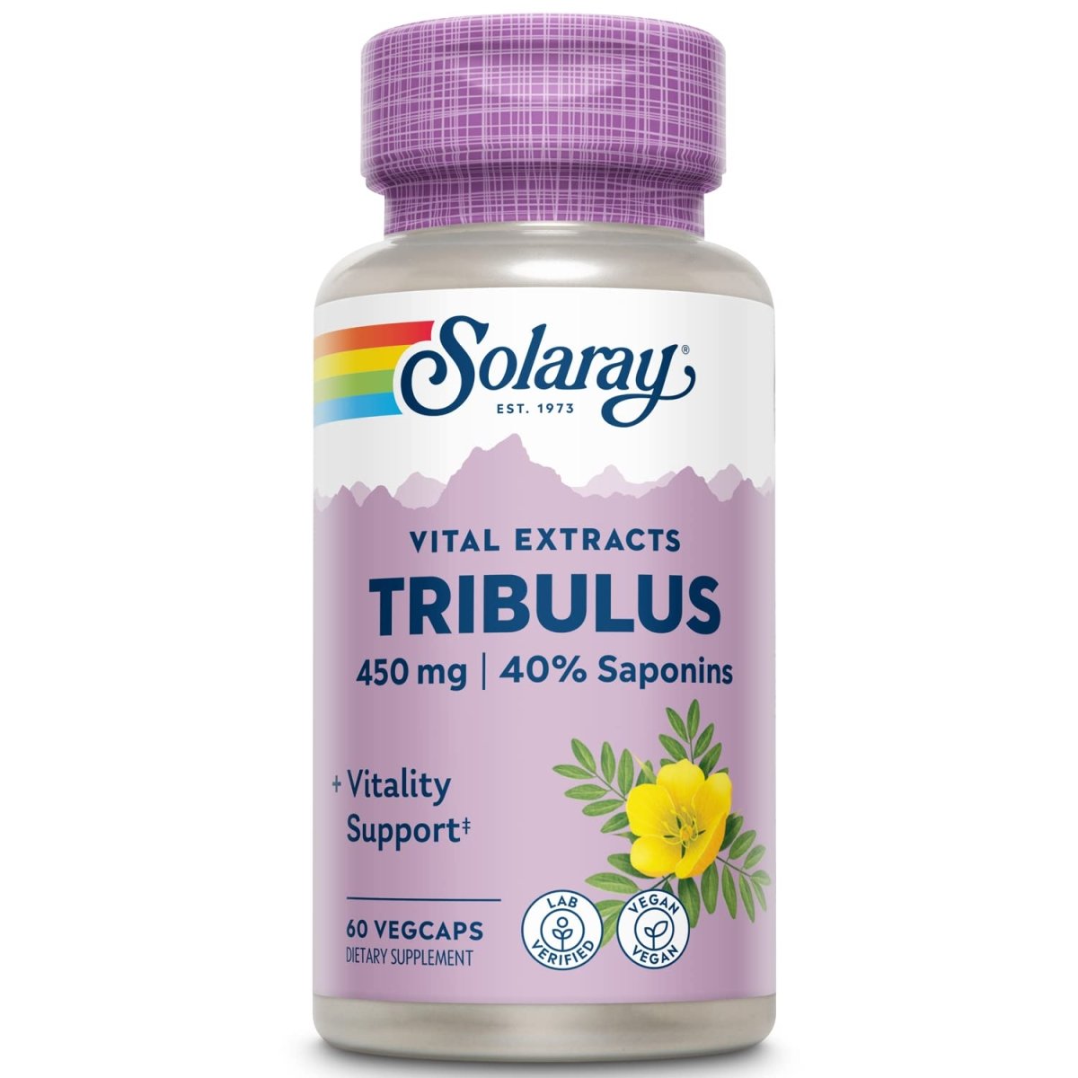 Solaray Guaranteed Potency Tribulus Fruit Extract, Veg Cap (Btl-Plastic) 450mg | 60ct