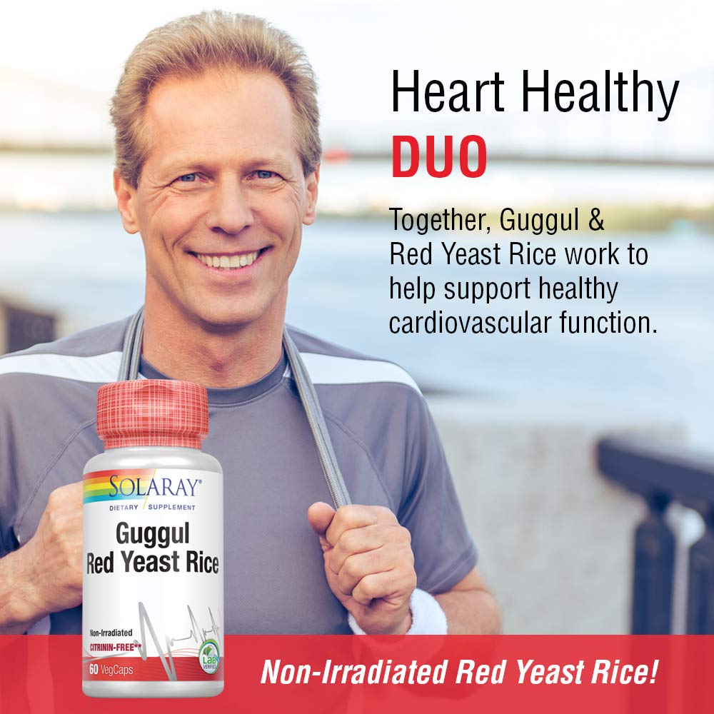 Solaray Guggul and Red Yeast Rice Supplement, 60 Count