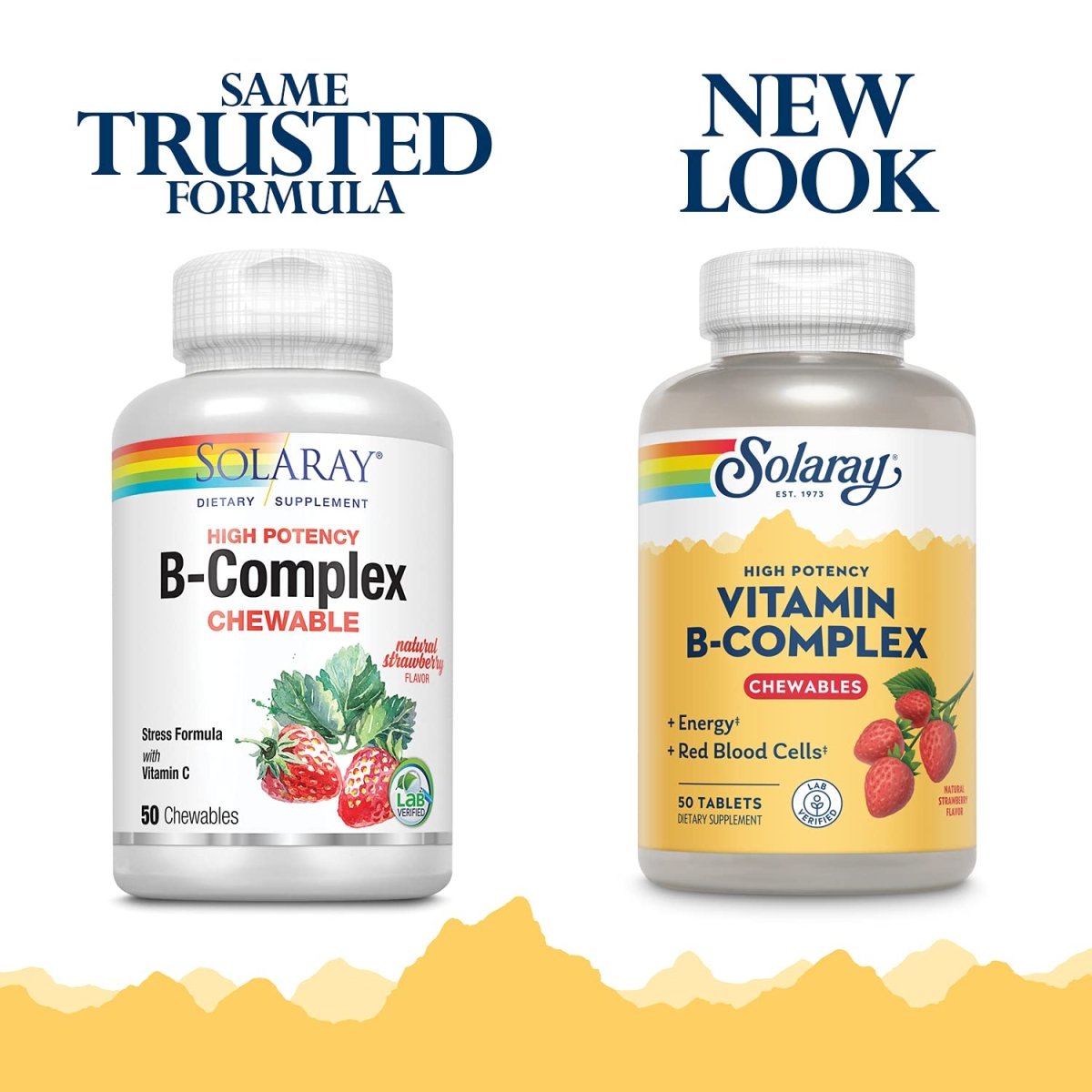 Solaray, High Potency B-Complex Chewable, Natural Strawberry Flavor, 50 Chewables