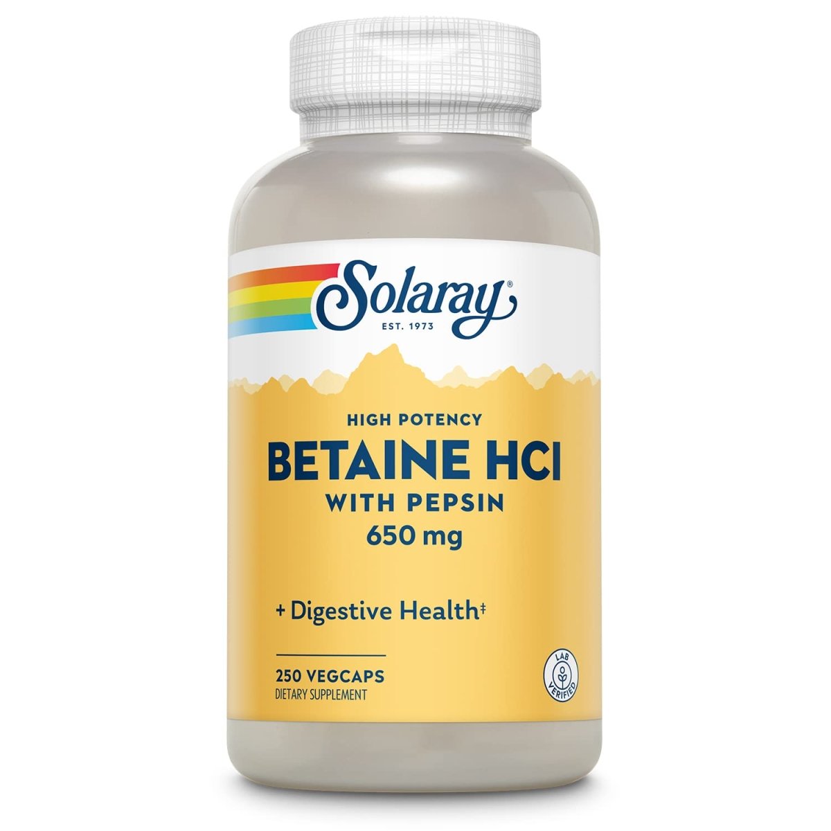 Solaray High Potency Betaine HCL with Pepsin - 250 VegCaps   04815