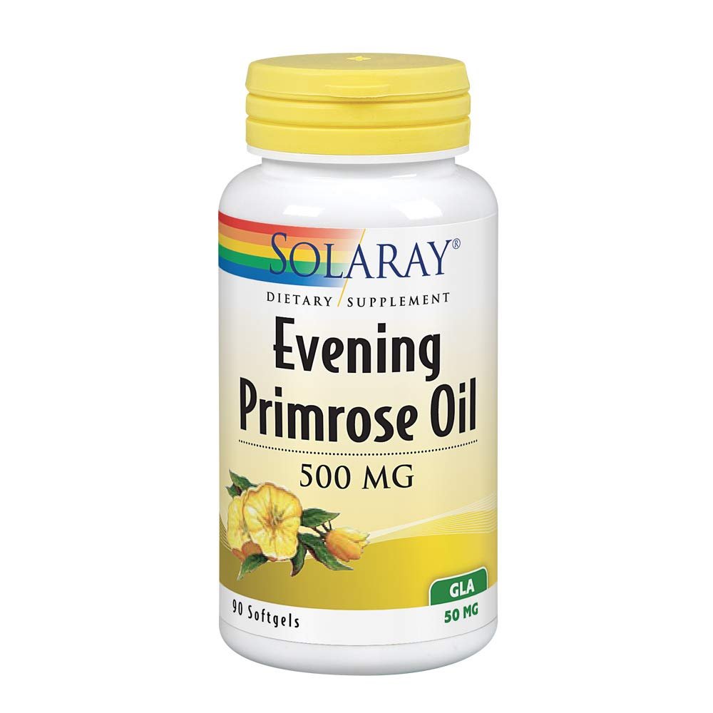 SOLARAY High Potency Evening Primrose Oil 500 mg | Cold Pressed | Womens Health Support | 90 Softgels