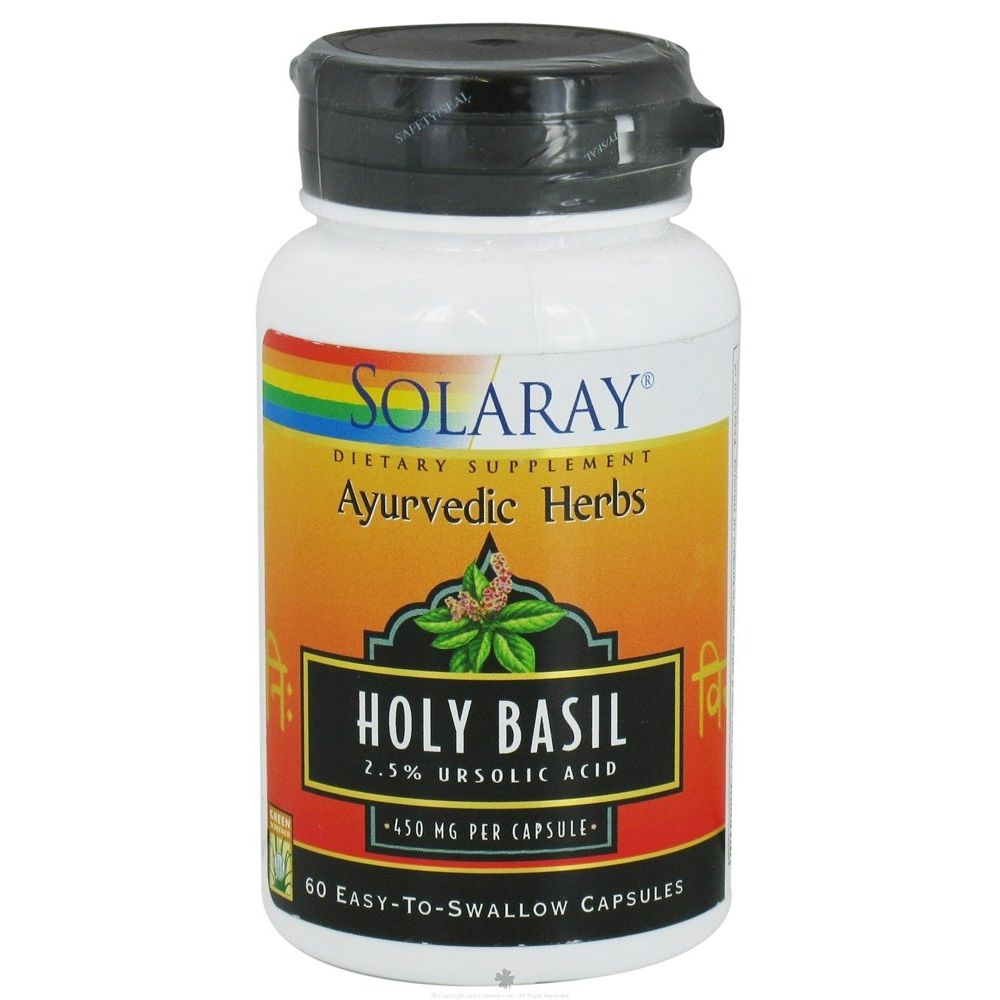 Solaray - Holy Basil (Ayurvedic Herbs), 450 mg, 60 capsules
