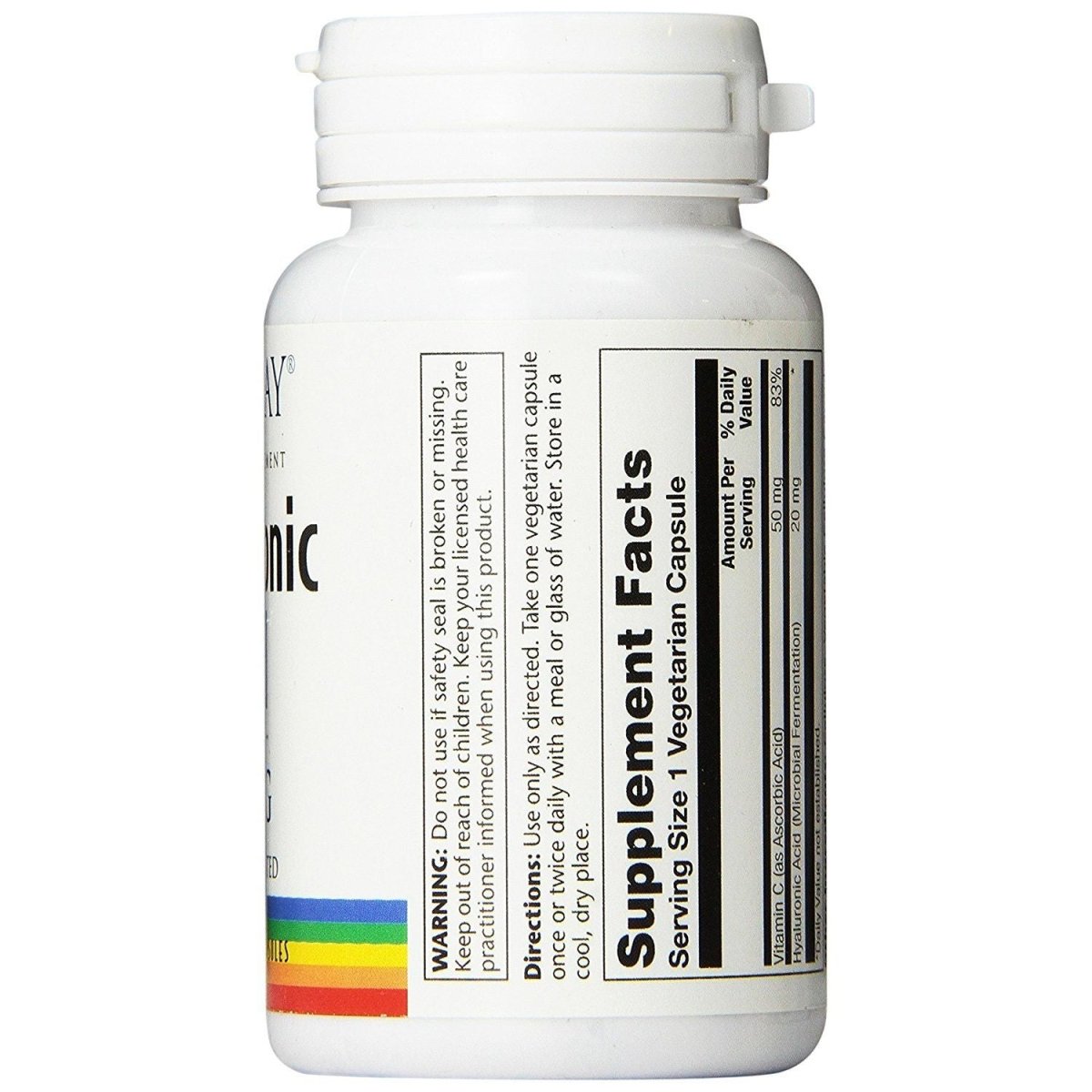 Solaray Hyaluronic Acid - 20 mg - 30 Vegetarian Capsules