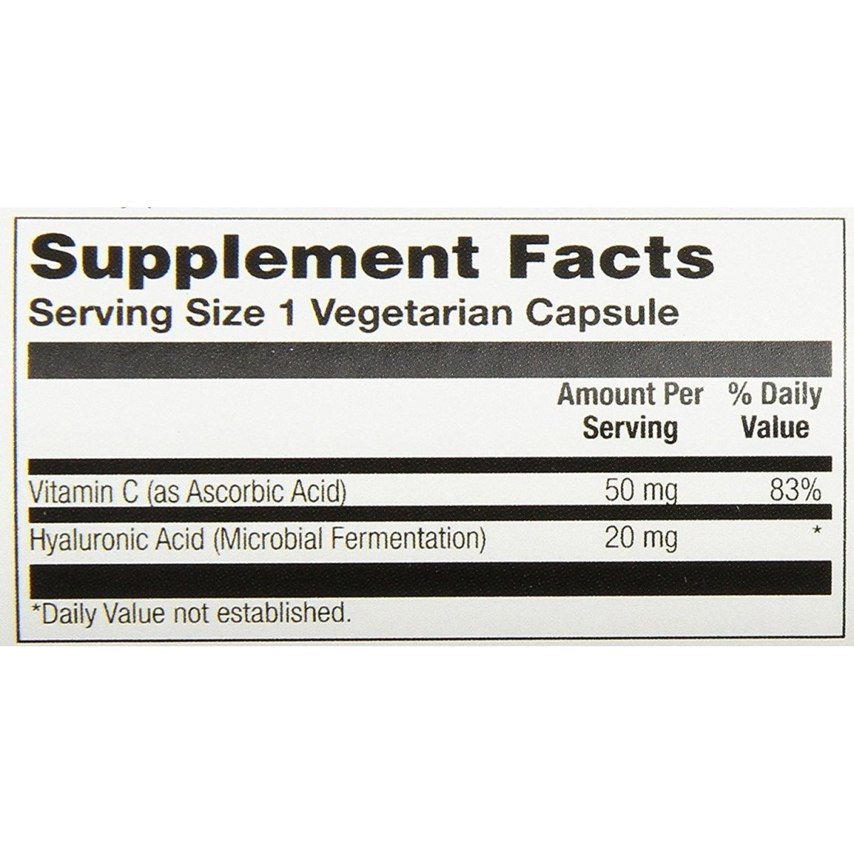 Solaray Hyaluronic Acid - 20 mg - 30 Vegetarian Capsules