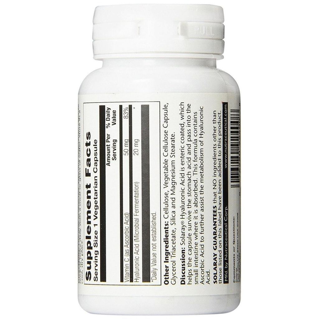 Solaray Hyaluronic Acid - 20 mg - 30 Vegetarian Capsules
