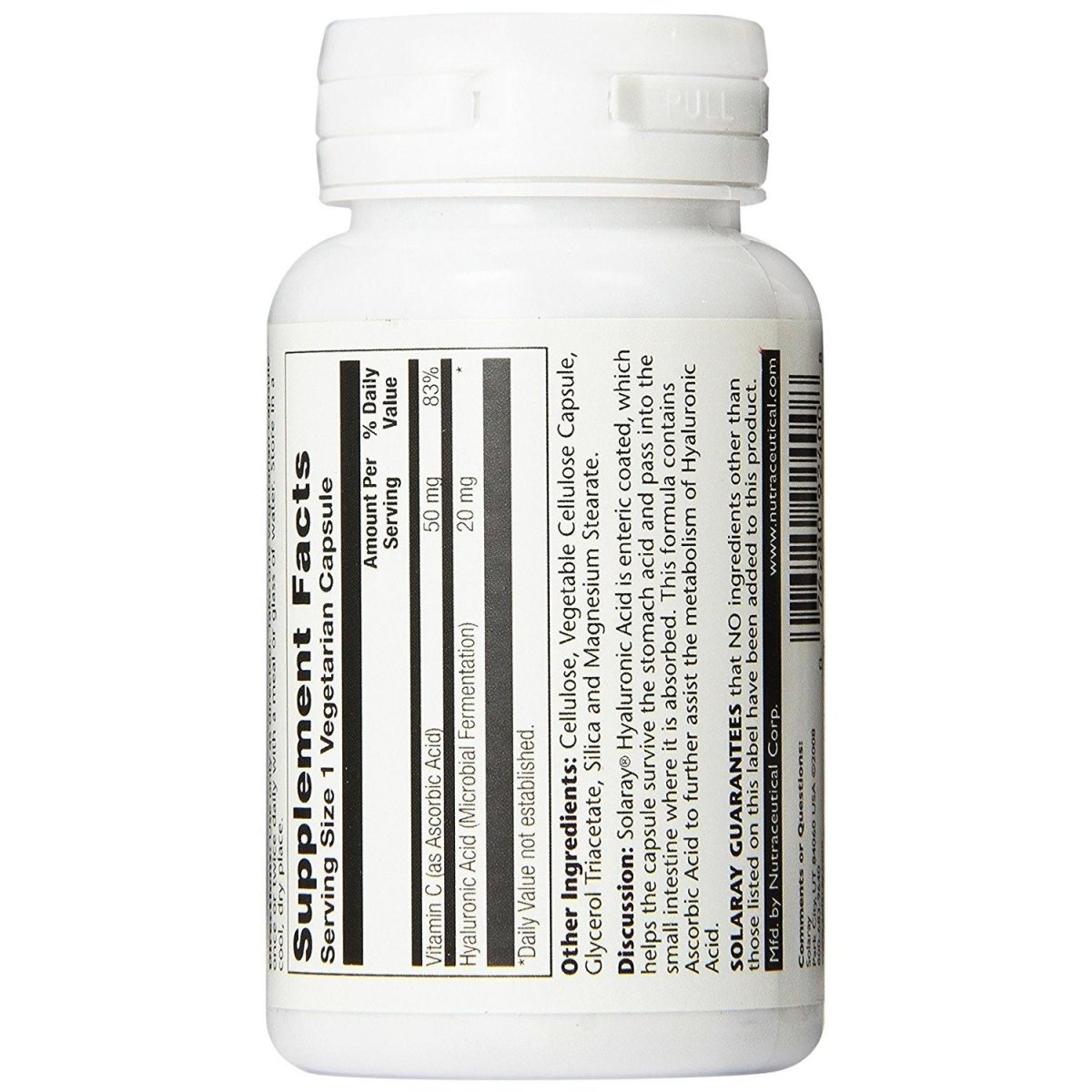 Solaray Hyaluronic Acid - 20 mg - 30 Vegetarian Capsules