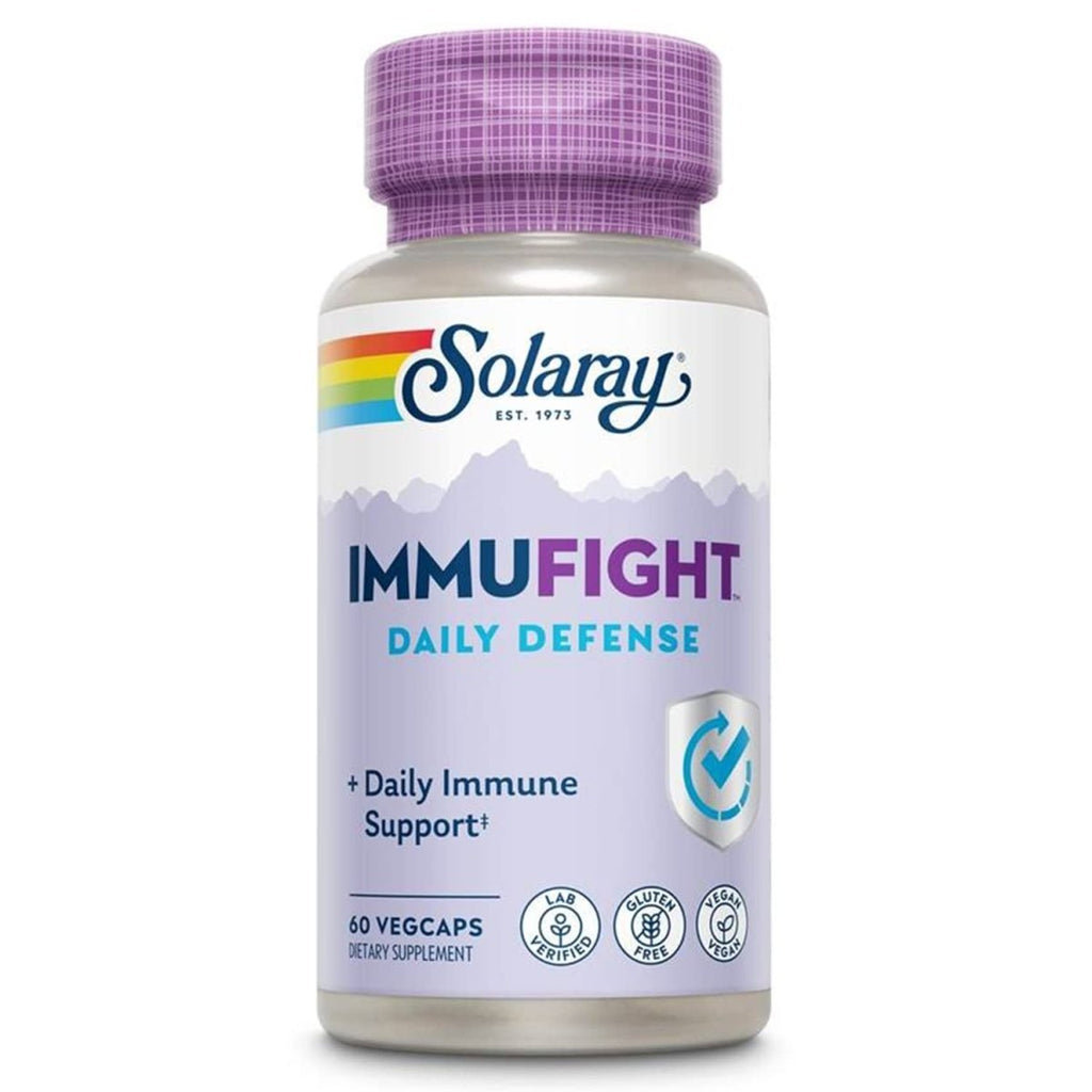 SOLARAY Immufight Daily Defense | Immunity Support Supplement with Vitamins C & D, Zinc & Probiotics | 60ct, 30 Serv.