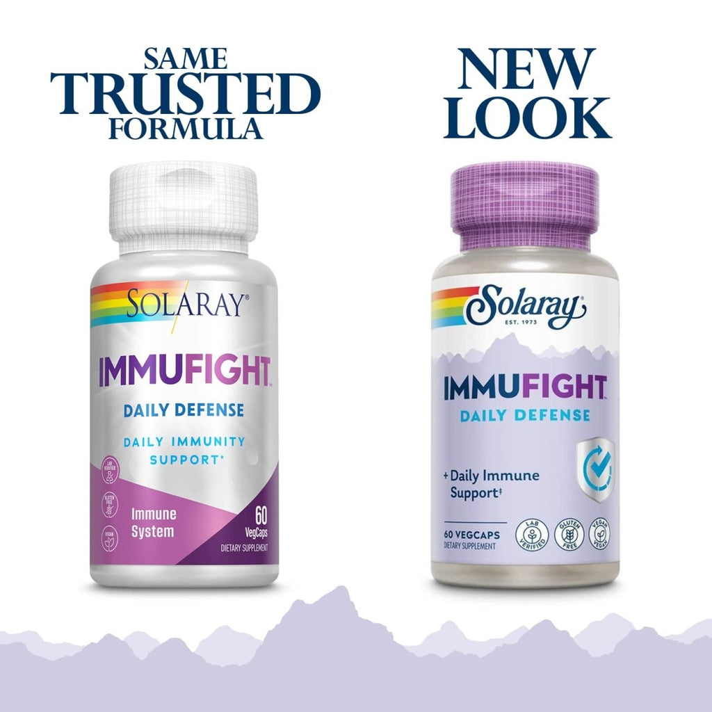 SOLARAY Immufight Daily Defense | Immunity Support Supplement with Vitamins C & D, Zinc & Probiotics | 60ct, 30 Serv.