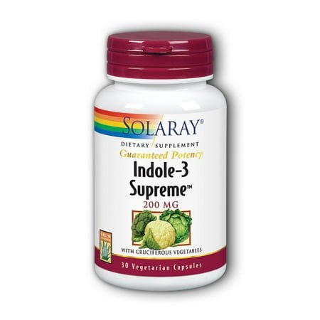 Solaray - Indole-3 Supreme Guaranteed Potency 200 mg. - 30 Vcaps - Walmart Only