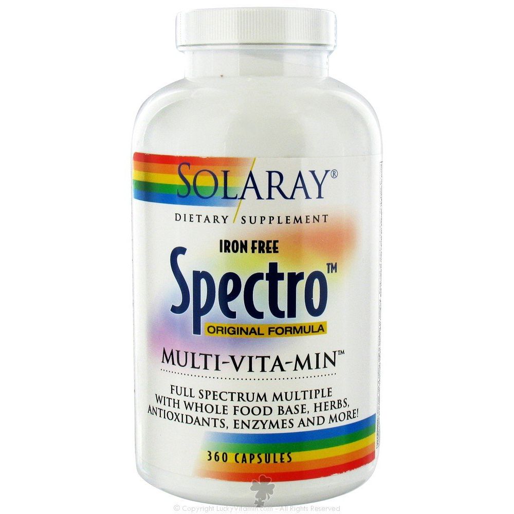 Solaray - Iron Free Spectro - 360 Capsules