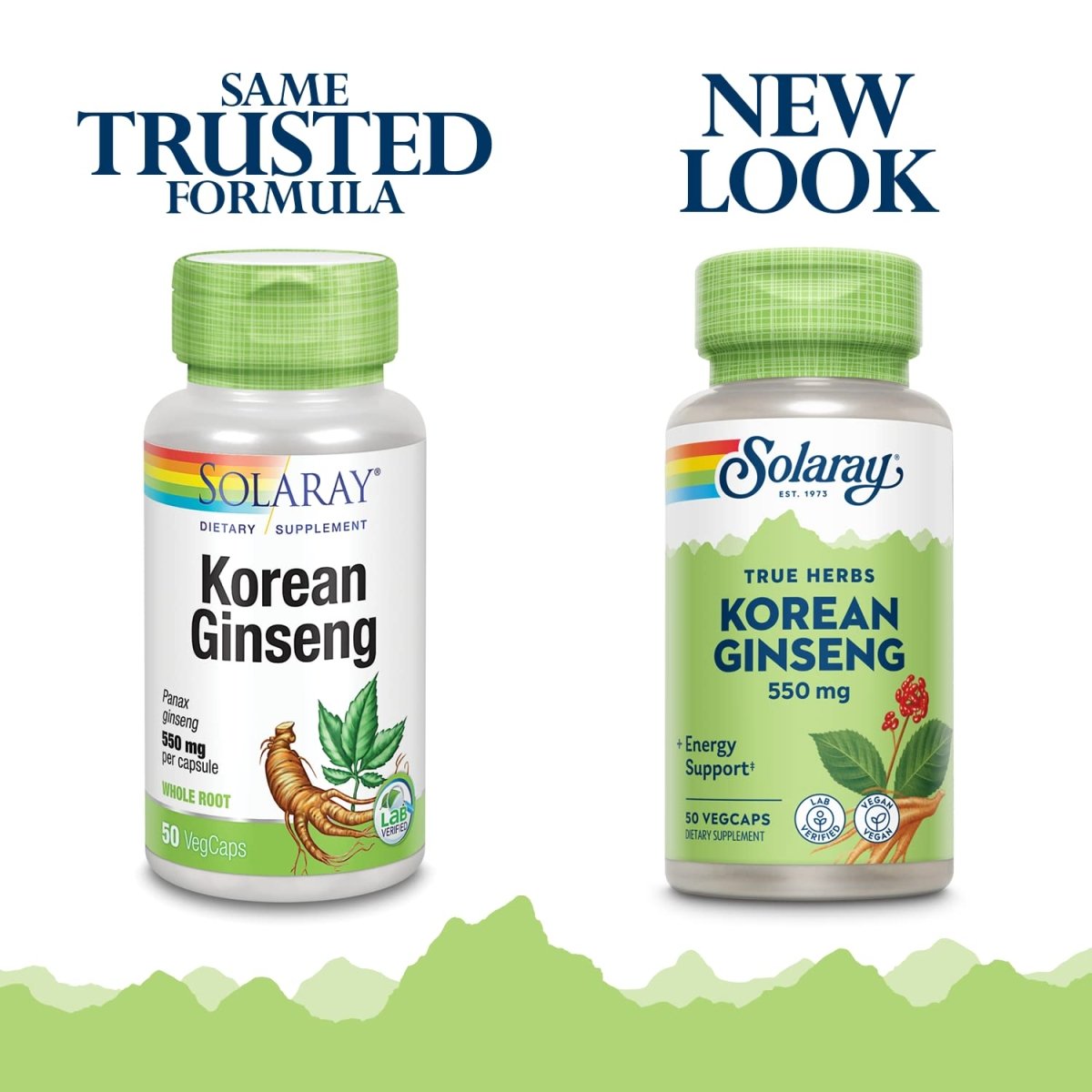 SOLARAY Korean Ginseng 550 mg | Healthy Stress, Energy & Physical Endurance Support | 50 VegCaps