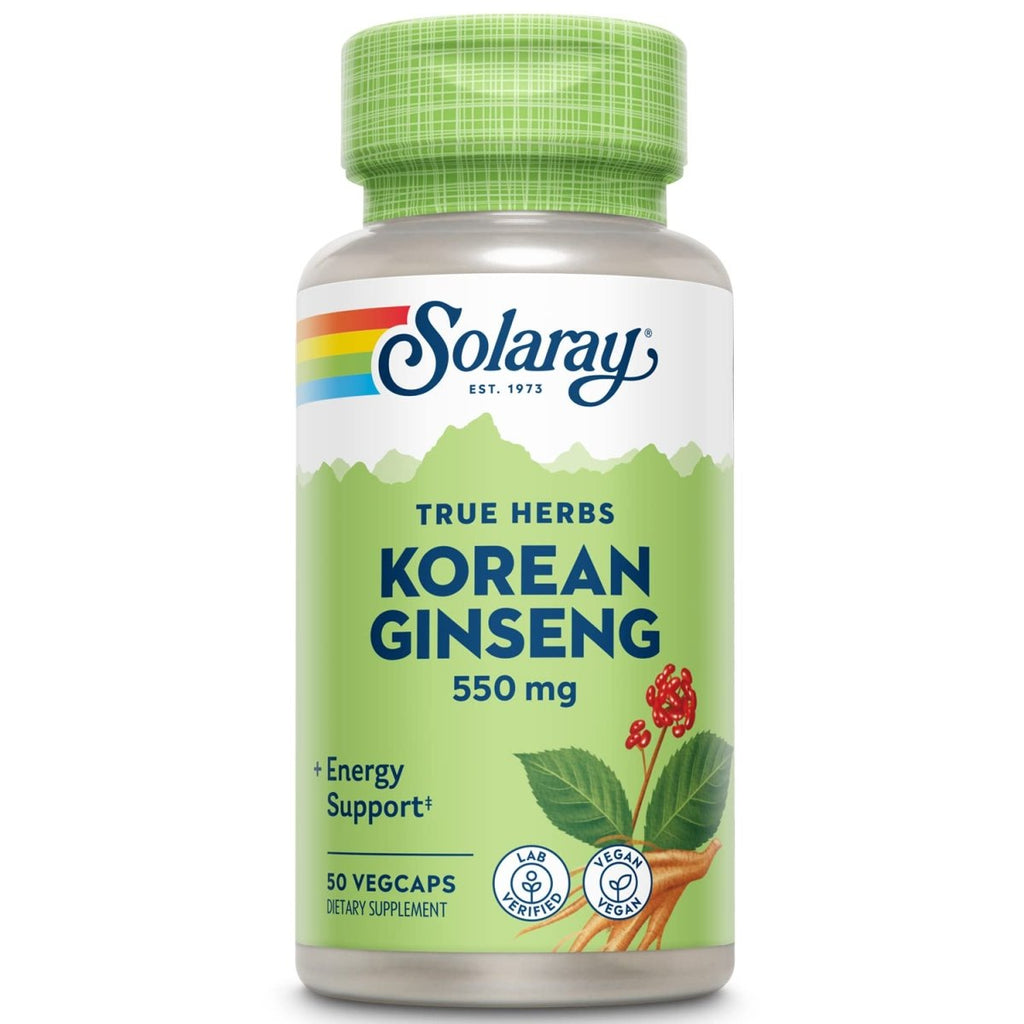 SOLARAY Korean Ginseng 550 mg | Healthy Stress, Energy & Physical Endurance Support | 50 VegCaps