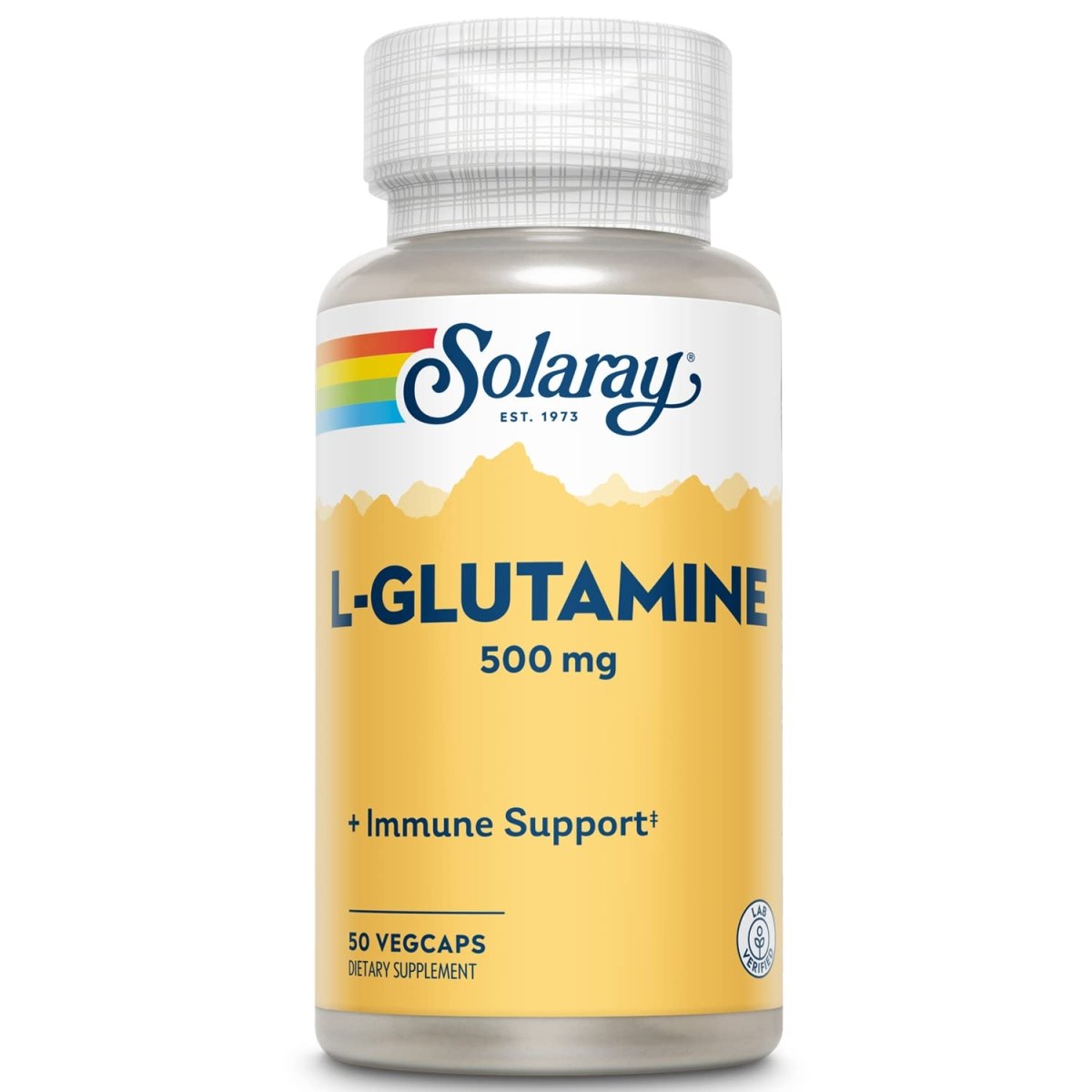 SOLARAY L-Glutamine 500mg - 50 VegCaps | Muscle Recovery & Immune Support