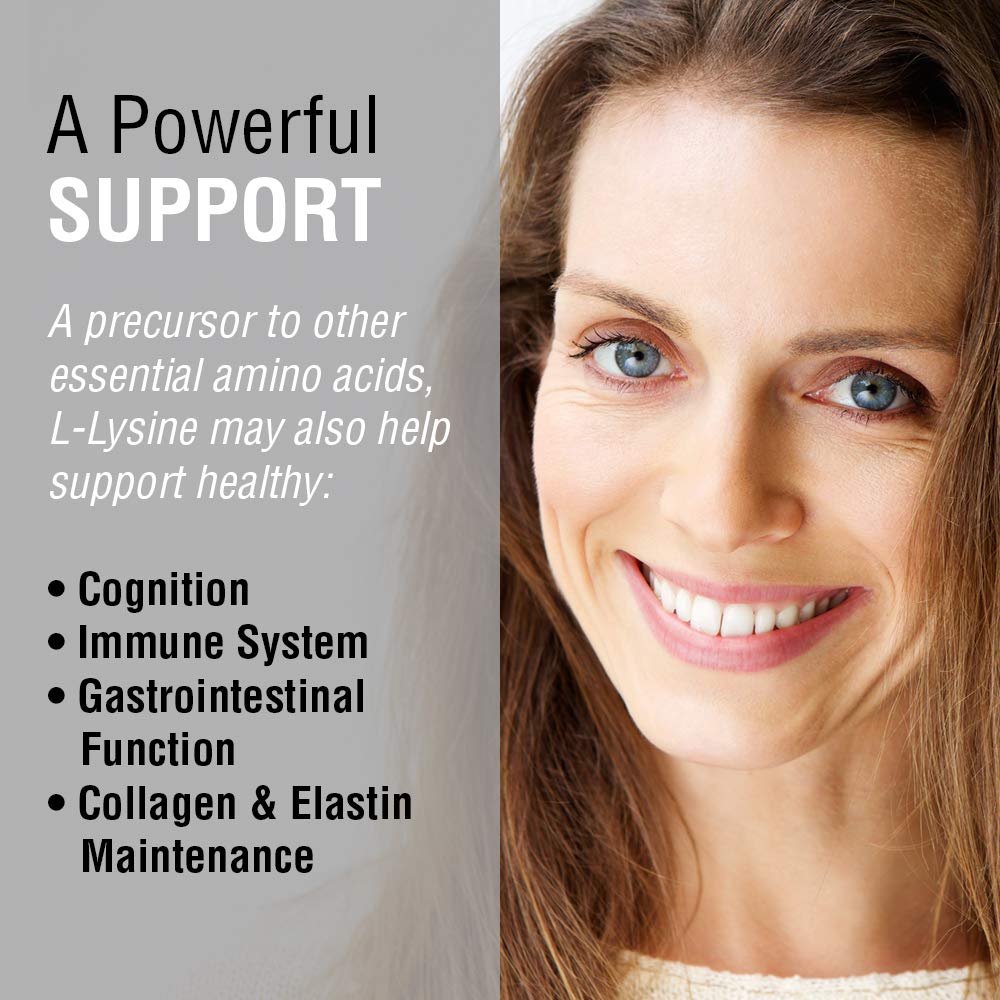 SOLARAY L-Lysine 500mg | Amino Acid | Healthy Cognitive, Immune System & GI Function, Bones, Joints & Skin Support | 60 VegCaps