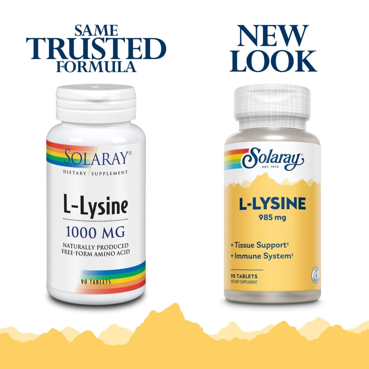 Solaray L-Lysine - 90 Tablets - Tissue & Immune System Support - Vegan, Non-GMO - 30 Servings