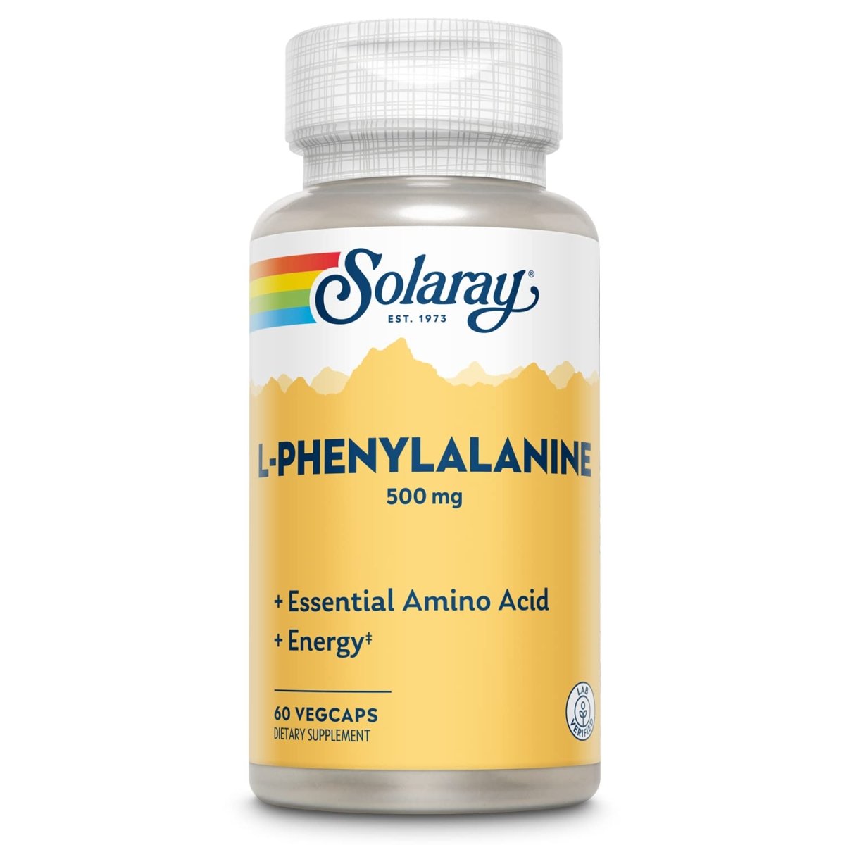 SOLARAY L-Phenylalanine 500mg - Amino Acid Support for Mood and Brain Function - 60 VegCaps