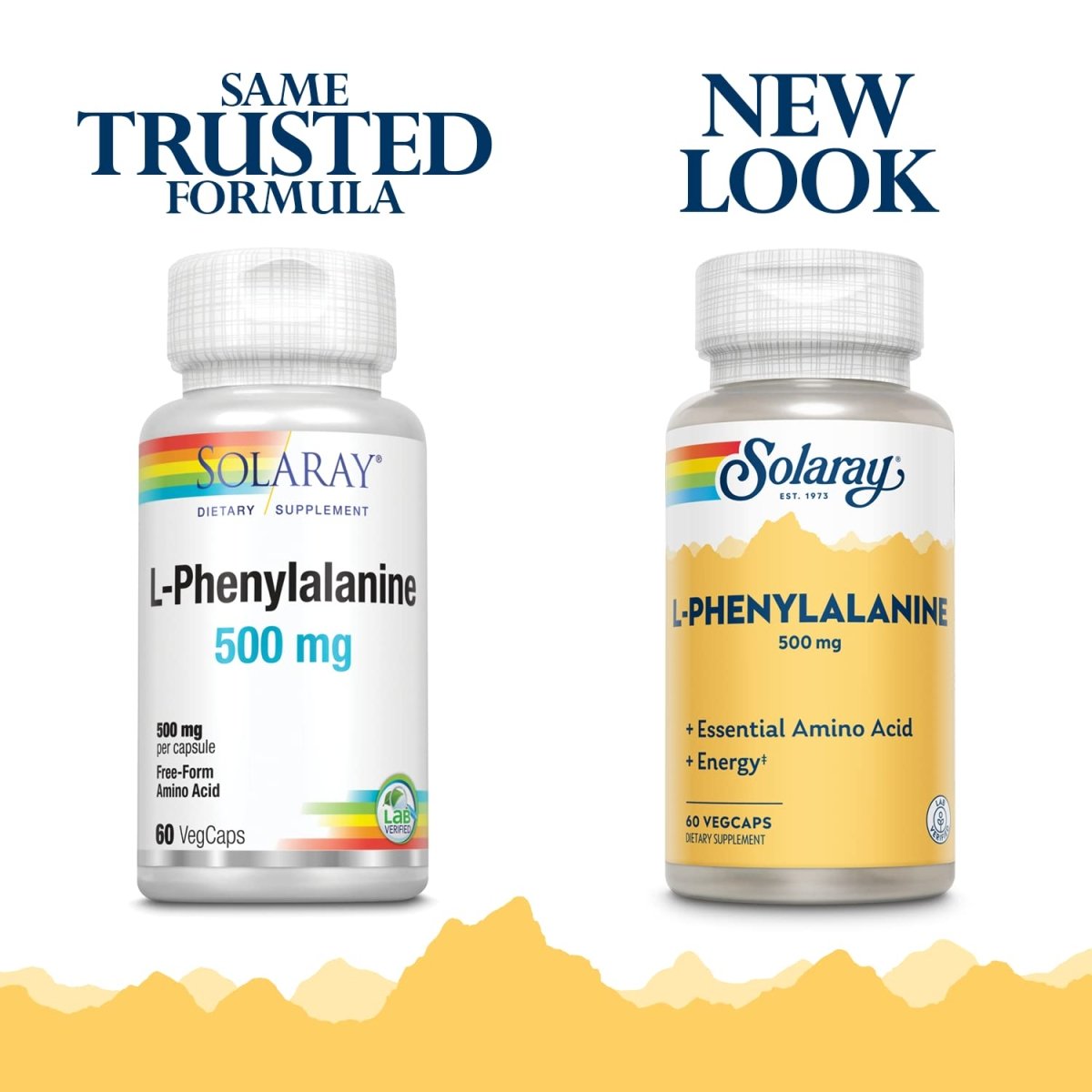 SOLARAY L-Phenylalanine 500mg - Amino Acid Support for Mood and Brain Function - 60 VegCaps