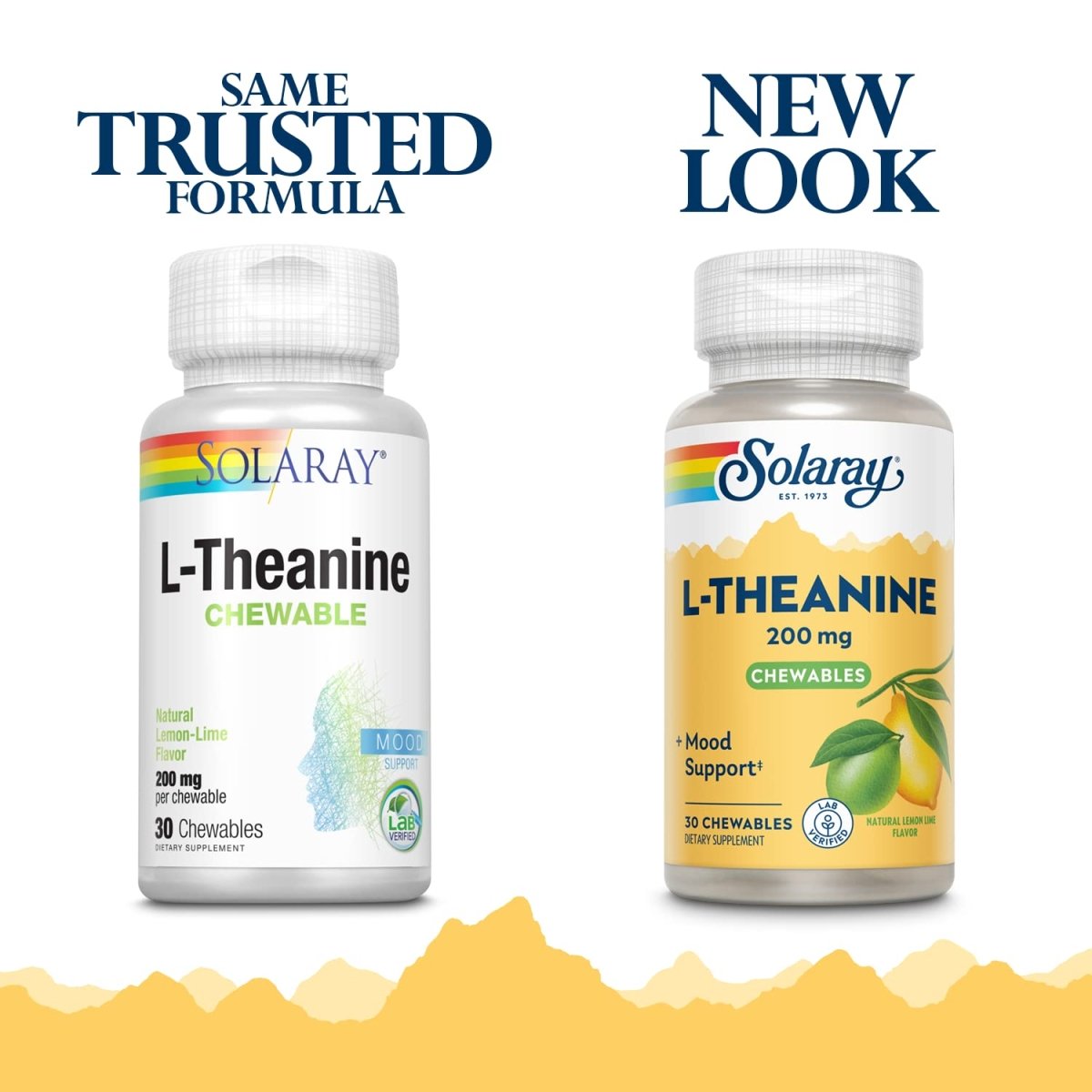 SOLARAY L Theanine 200mg, Healthy Mood Support and Focus Supplement with Vitamin B-6, Sugar Free Natural Lemon Lime Flavor, Lab Verified, 60-Day Guarantee, 30 Servings, 30 L Theanine Chewables