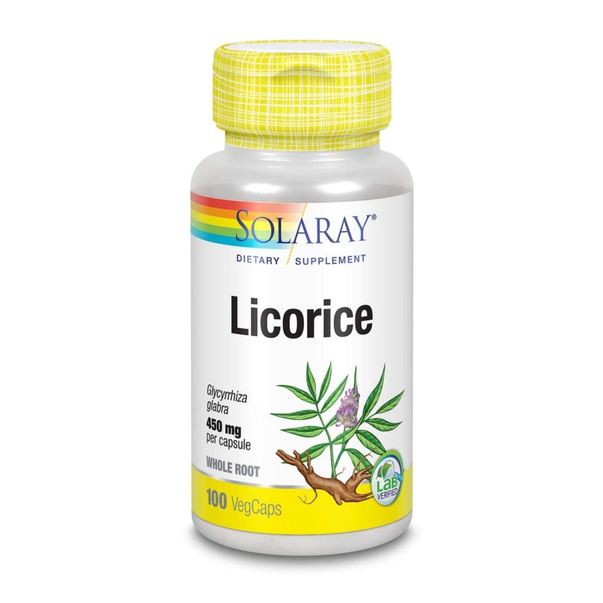SOLARAY Licorice Root Supplement, 450 mg | 100 Count