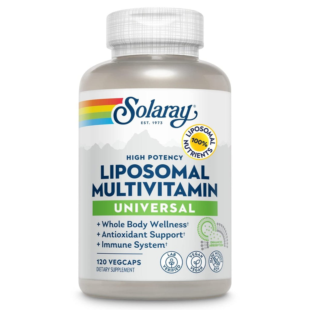 SOLARAY Liposomal Multivitamin for Men & Women, High Potency, Enhanced Absorption Vitamin C, Vitamin D, Biotin, Methyl B-12, Odor Neutral & Gentle Digestion, 30 Servings, 60 VegCaps