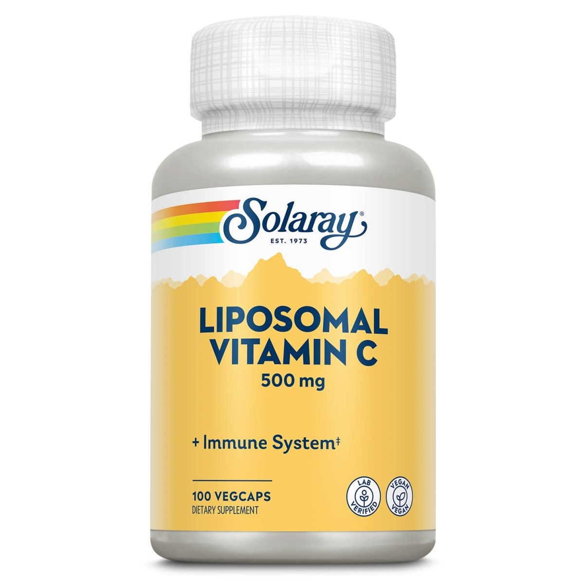 Solaray Liposomal Vitamin C 500 mg Healthy Immune System, Collagen Synthesis & Antioxidant Support Buffered w/Fatty Acids 100 VegCaps