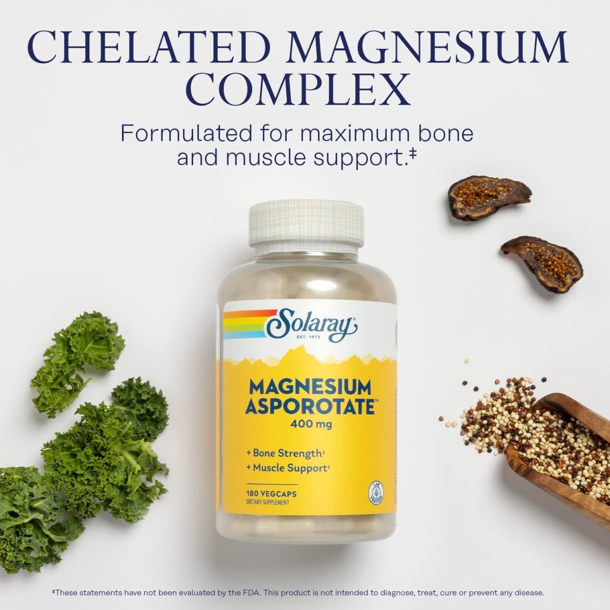Solaray Magnesium Asporotate 400 mg | Aspartate, Orotate & Citrate Complex | Healthy Heart, Muscle, Nerve & Circulatory Function Support | 180 VegCaps