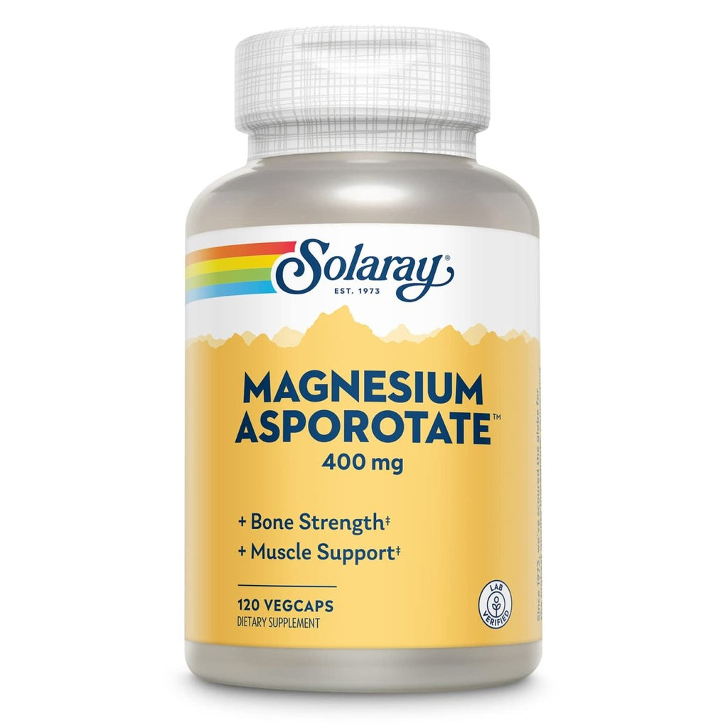 Solaray Magnesium Asporotate 400 mg, Aspartate, Orotate & Citrate Complex, Healthy Heart, Muscle, Nerve & Circulatory Function Support 180ct (60 Servings, 120 VegCaps)