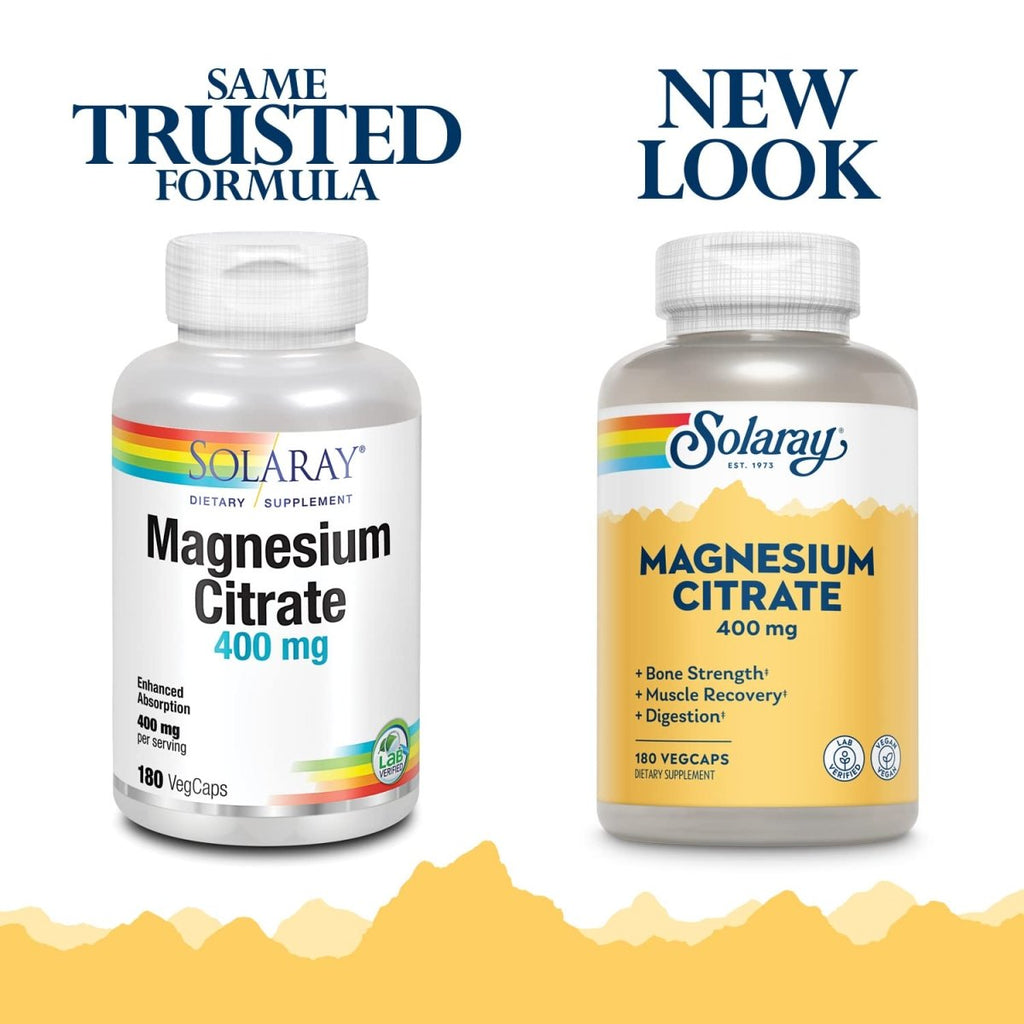 Solaray Magnesium Citrate 400mg - 180 Count