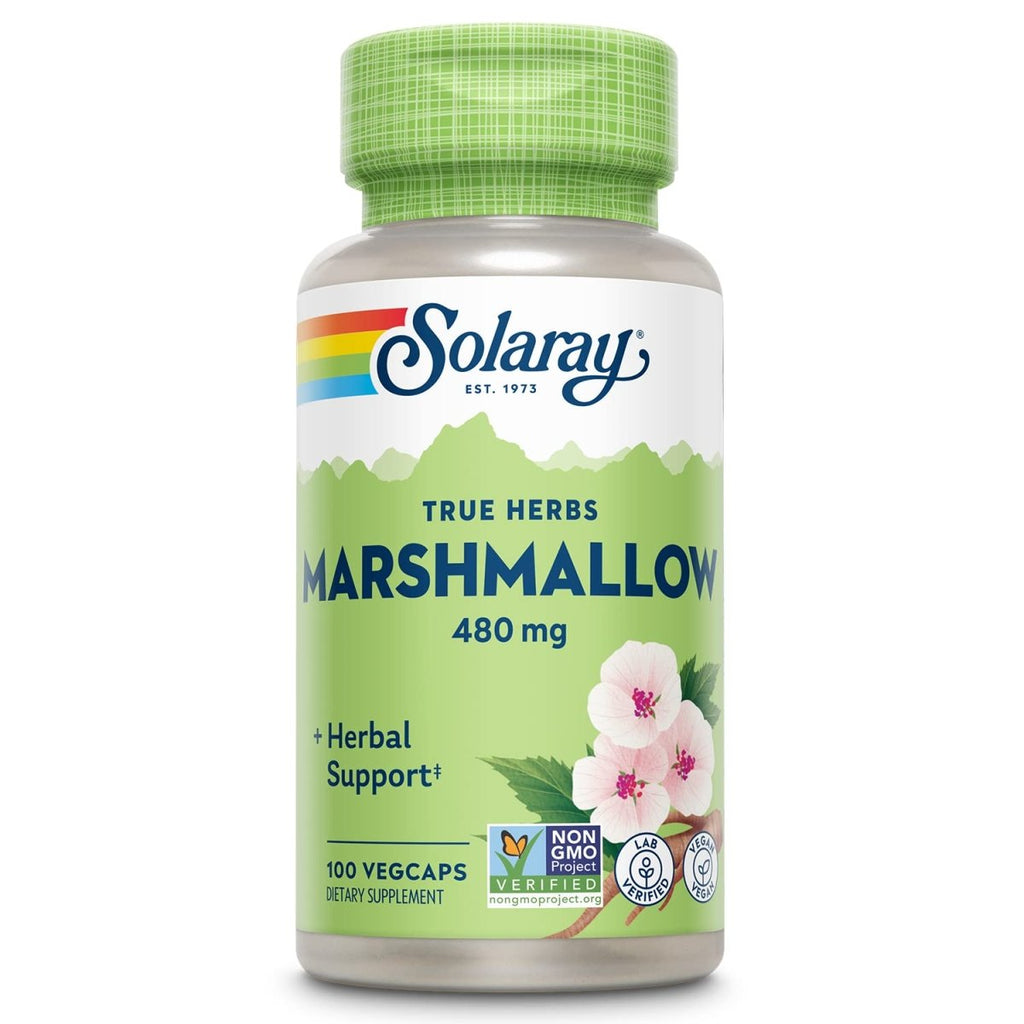 SOLARAY Marshmallow Root 480 mg Healthy Respiratory Function & Digestion Support Non-GMO & Vegan 100 VegCaps