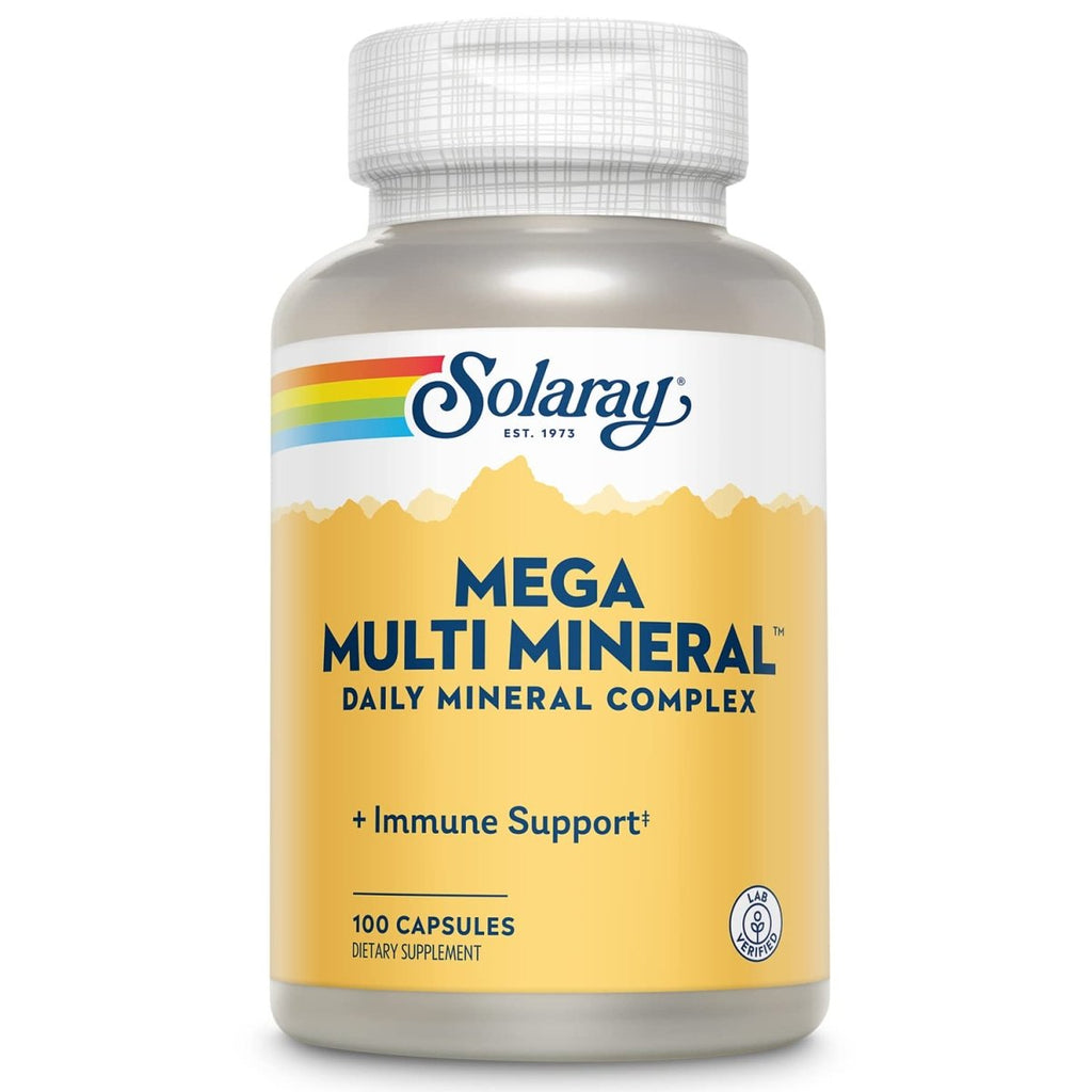 Solaray Mega Multi Mineral, 200 Capsules (25 Servings, 100 Capsules)