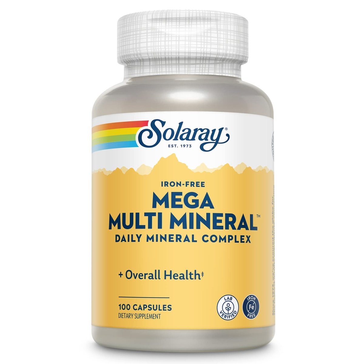 Solaray Mega Multi Mineral No Iron, Vitamin Capsules (076280045147) (100 Capsules, 25 Servings)