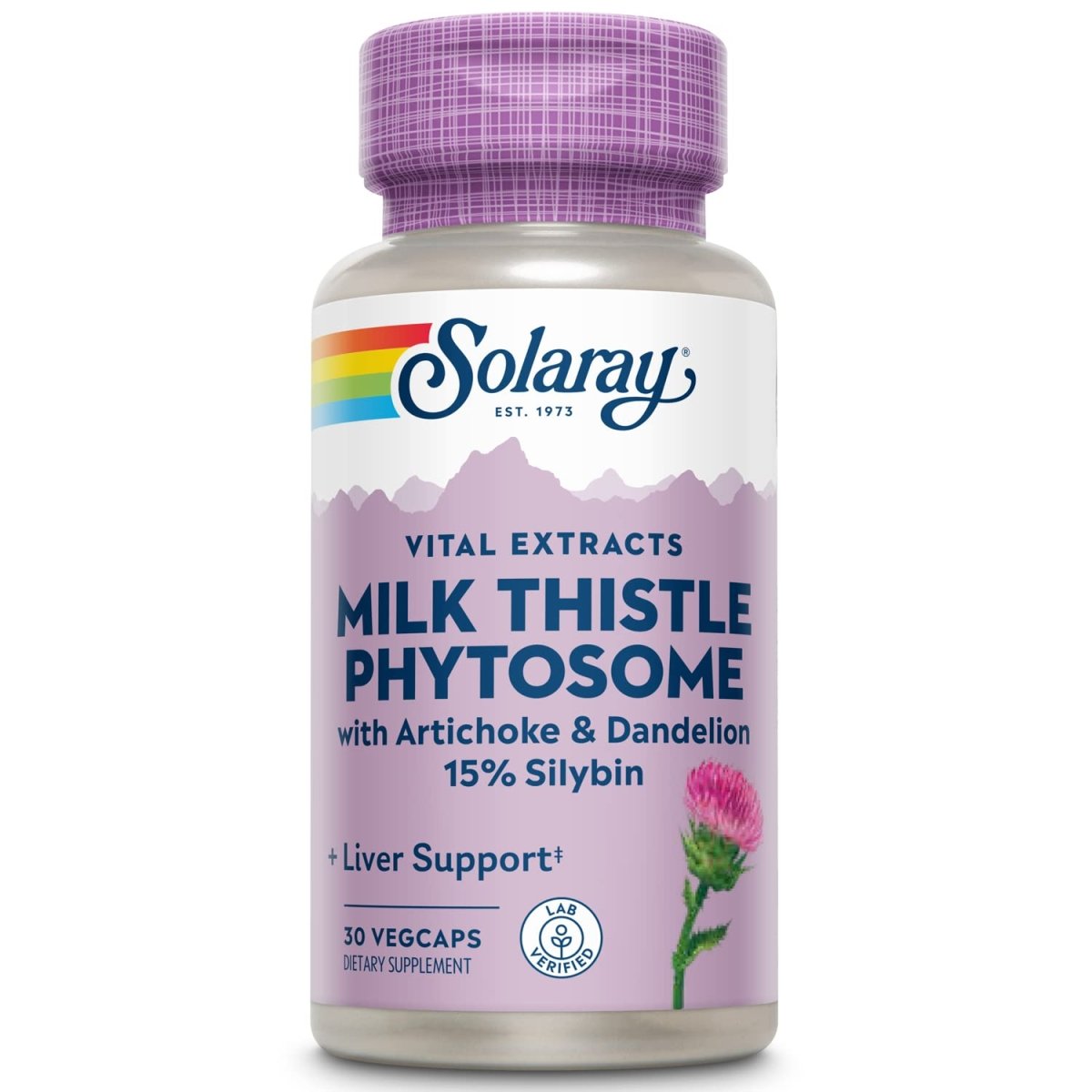 SOLARAY Milk Thistle Phytosome Supplement, 200mg, 30 Count
