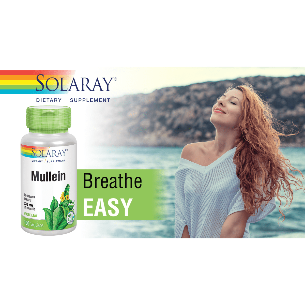 Solaray Mullein 330 mg 100 Vcaps - 2 Pack
