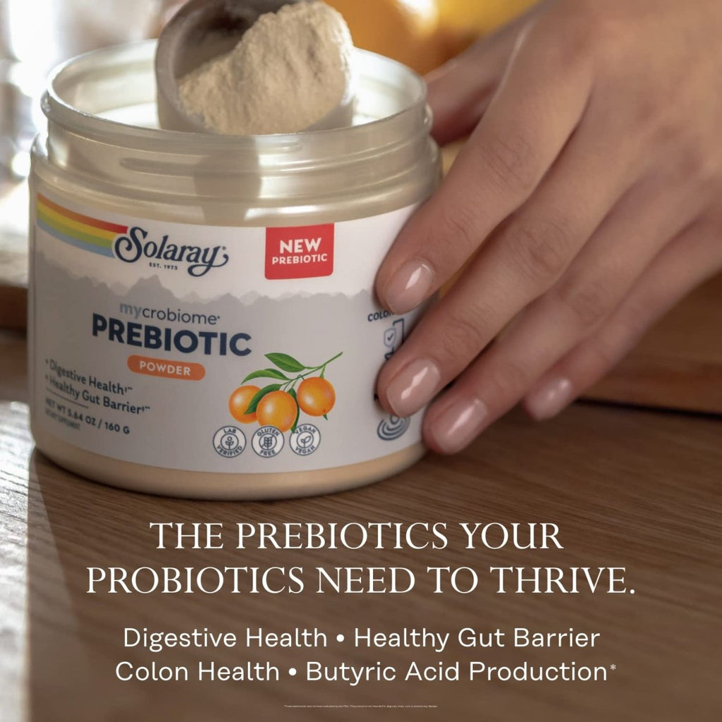 SOLARAY Mycrobiome Prebiotic Powder, Prebiotics for Women and Men, Digestive Nutritional Supplements for Colon and Gut Health, Easy-to-Mix, Non-Bloating Formula, Citrus Flavor, 20 Servings, 5.64 OZ